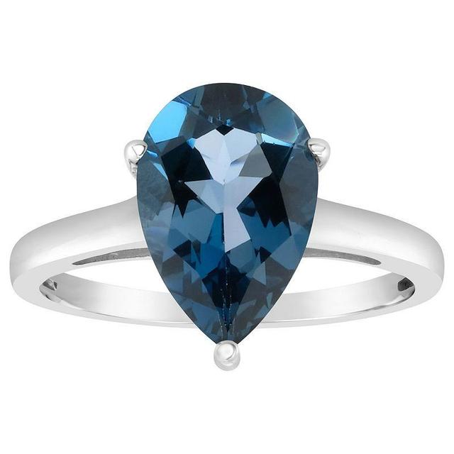 Alyson Layne 14k Gold Pear Cut London Blue Topaz Solitaire Ring, Womens Product Image