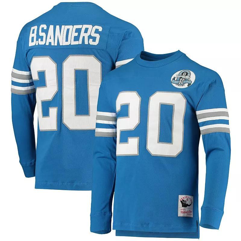 Mens Mitchell & Ness Barry Sanders Detroit Lions 1993 Retired Player Name & Number Long Sleeve T-Shirt Product Image