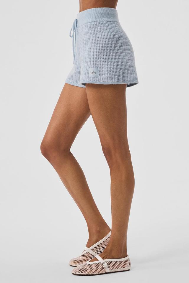 Cashmere High-Waist Plush Waffle Short - Crystal Blue Female Product Image