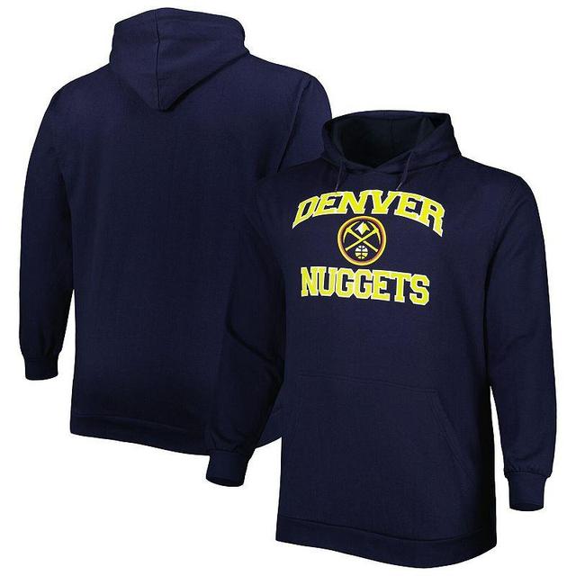 Mens Navy Denver Nuggets Big & Tall Heart & Soul Pullover Hoodie Nug Blue Product Image