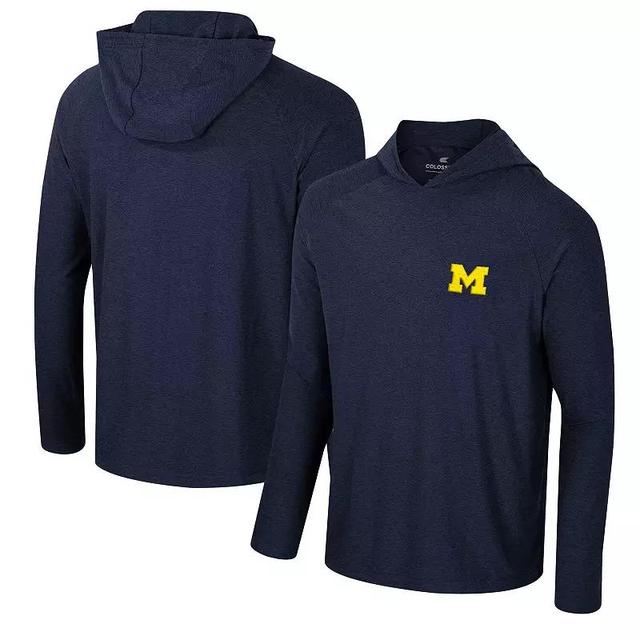 Mens Colosseum Michigan Wolverines Cloud Jersey Raglan Long Sleeve Hoodie T-Shirt Blue Product Image