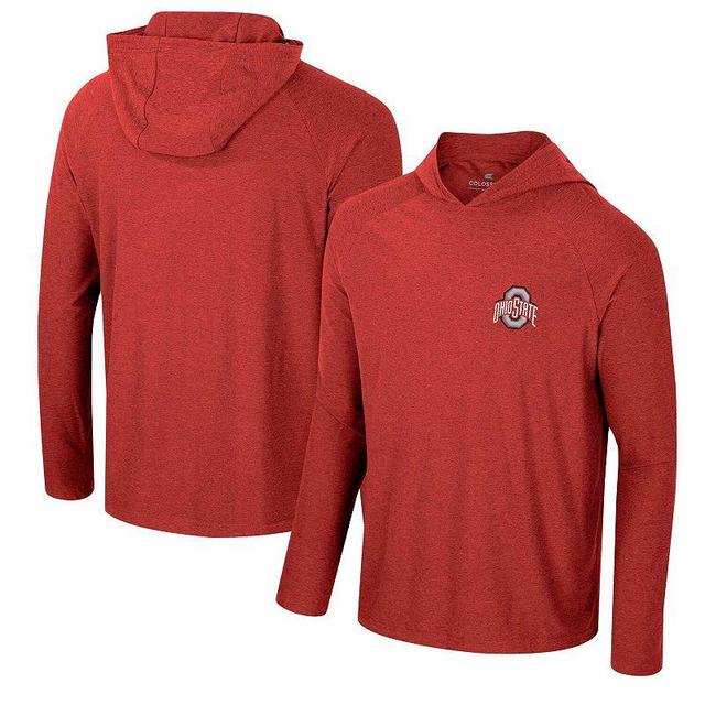 Mens Colosseum Scarlet Ohio State Buckeyes Cloud Jersey Raglan Long Sleeve Hoodie T-Shirt Product Image