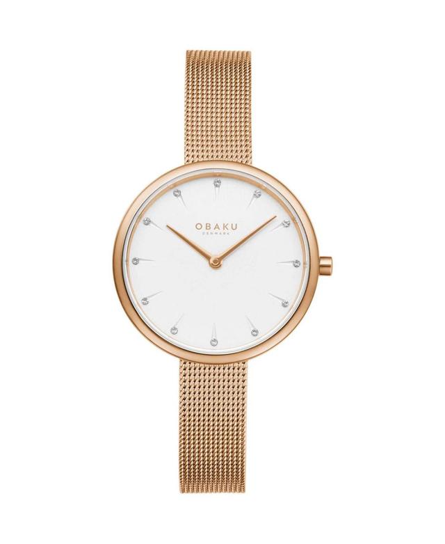 Obaku Womens Classic White Dial Watch - V233LXVIMV - White Product Image