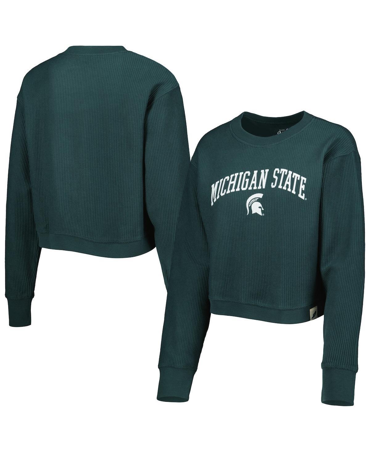 Womens League Collegiate Wear Michigan State Spartans Classic Campus Corded Timber Sweatshirt Product Image