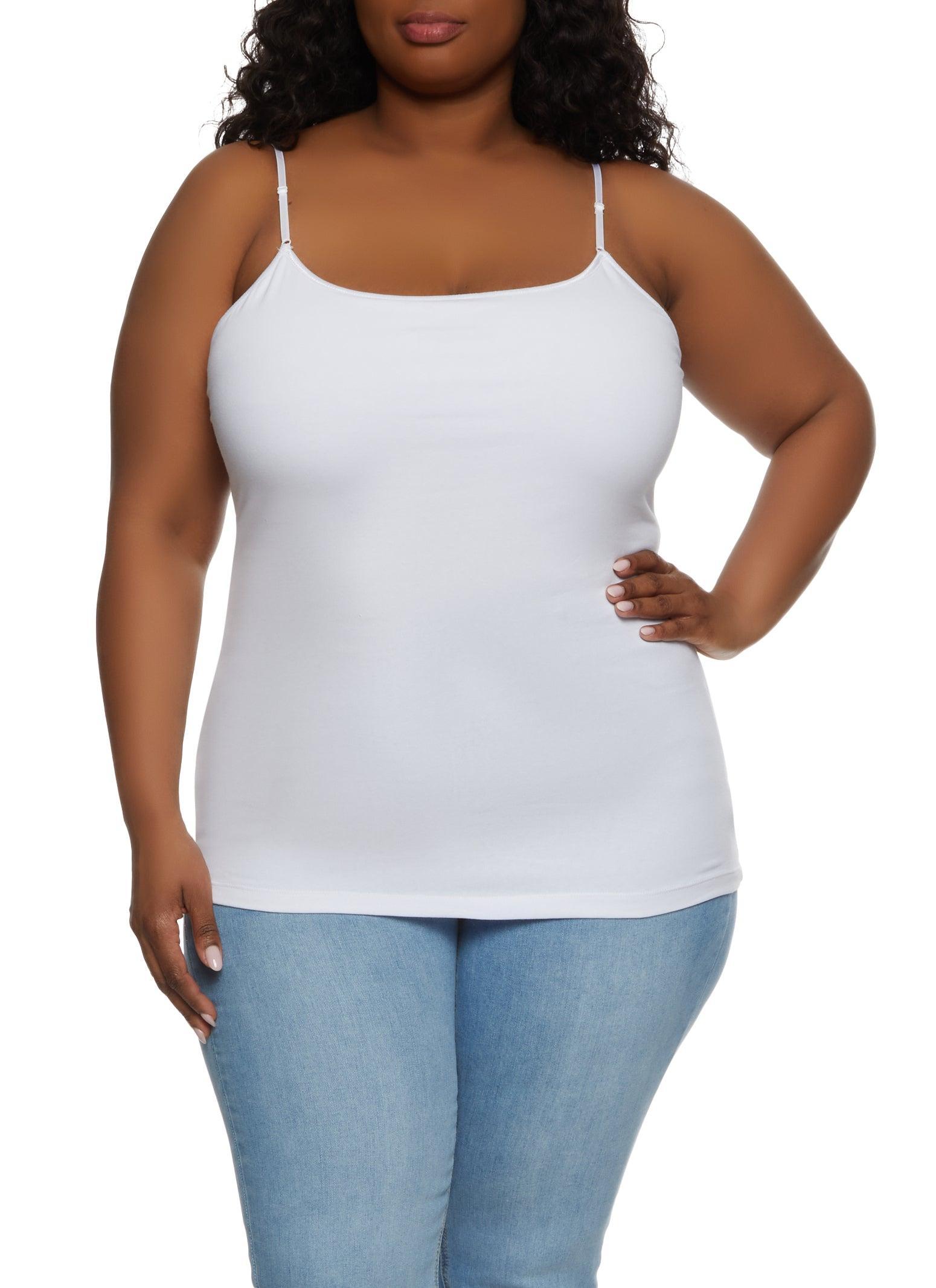 Womens Plus Size Basic Cotton Scoop Neck Cami Product Image