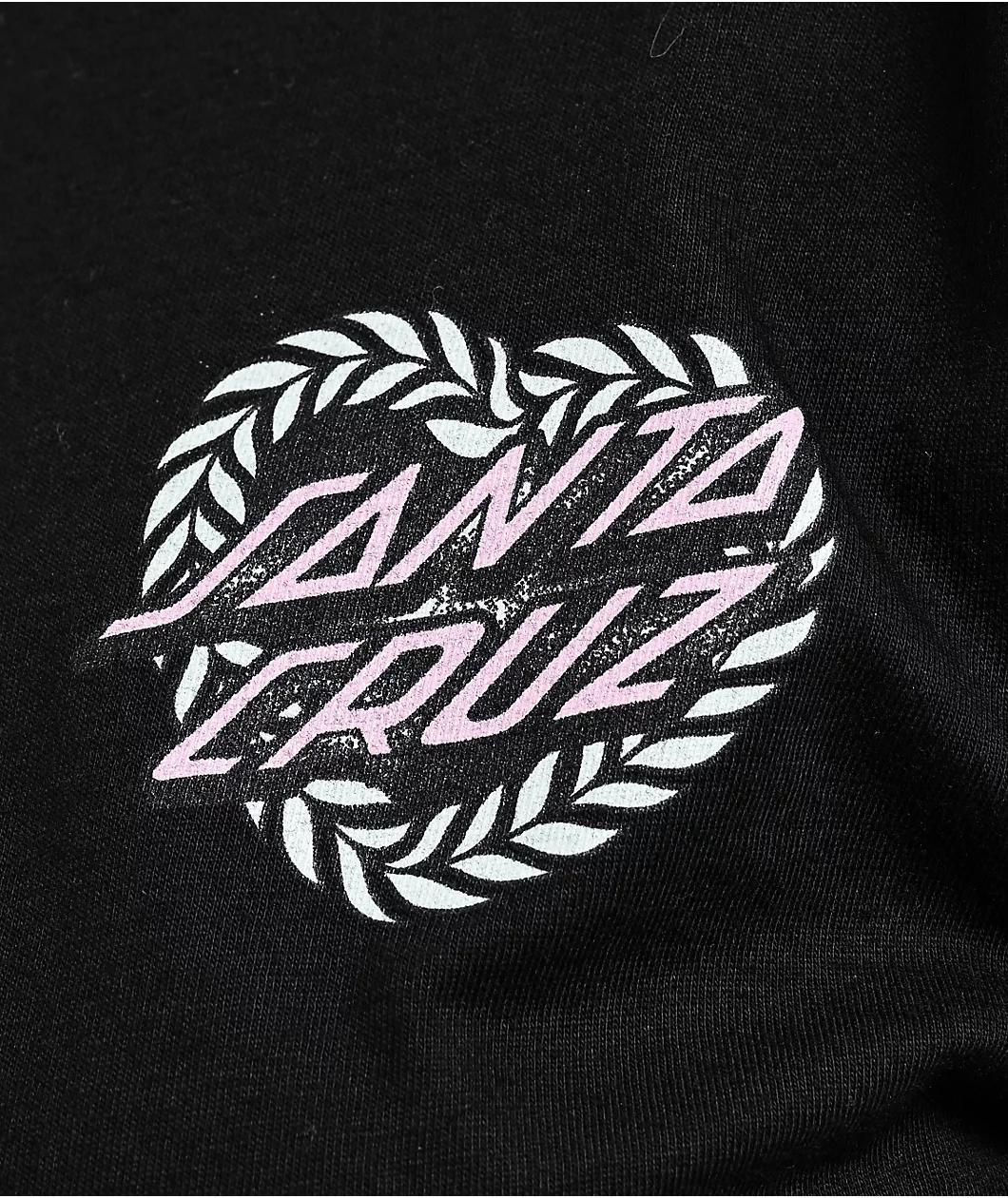 Santa Cruz Heart Wreath Black T-Shirt Product Image