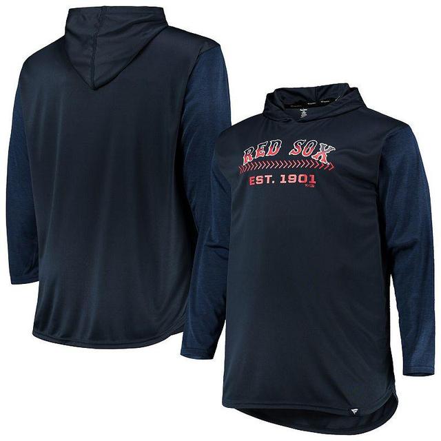 Mens /Heathered Boston Red Sox Big & Tall Wordmark Club Pullover Hoodie Blue Product Image