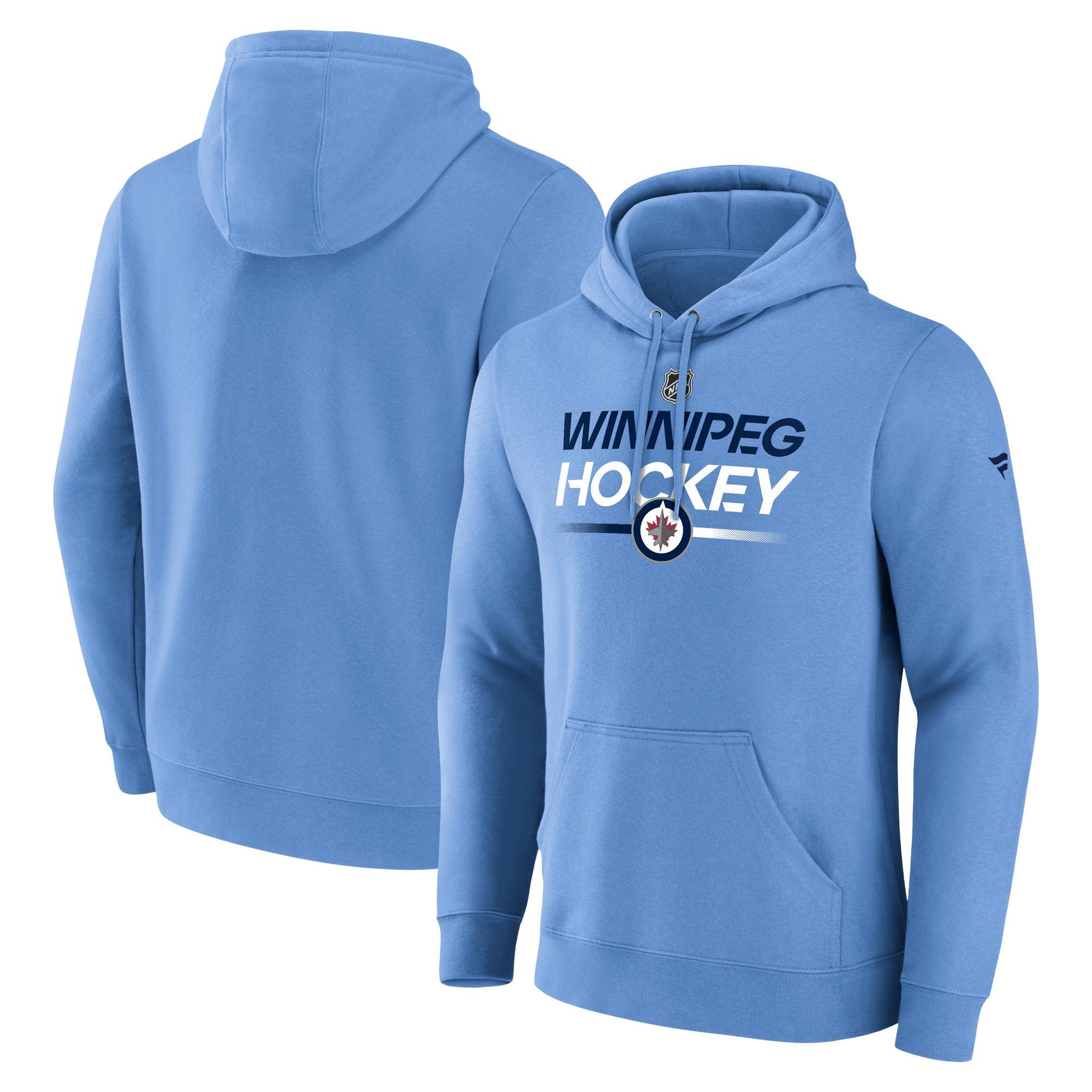 Mens Fanatics Light Blue Winnipeg Jets Alternate Wordmark Fleece Pullover Hoodie Product Image