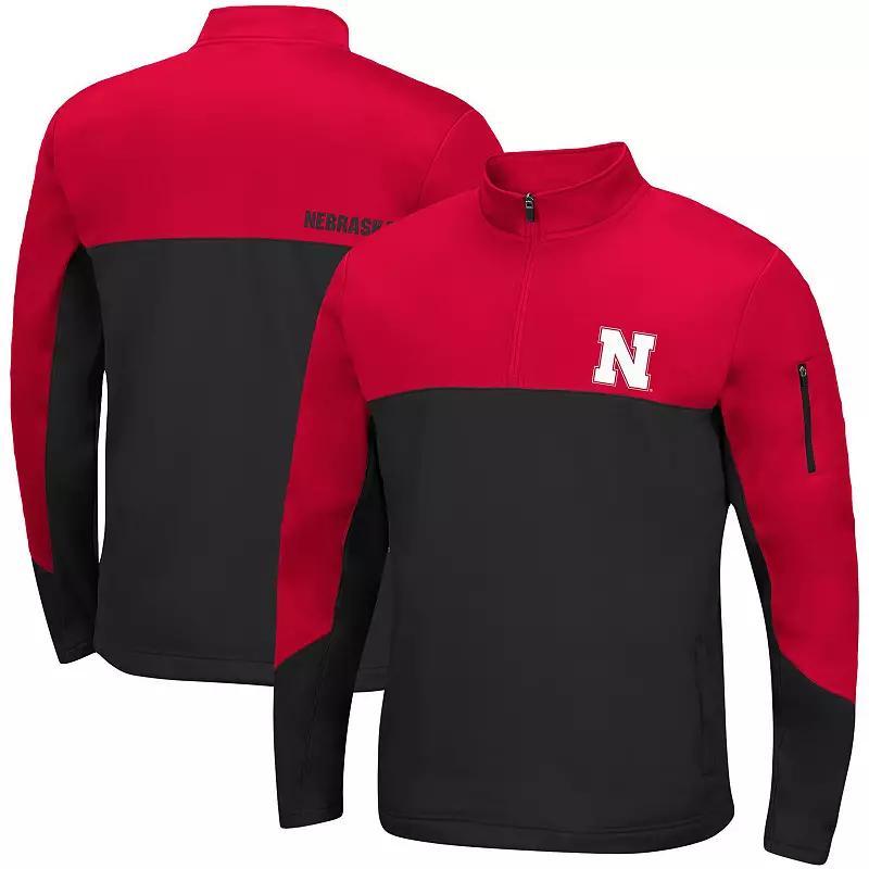 Mens Colosseum Scarlet/Black Nebraska Huskers Triple Dog Dare Quarter-Zip Jacket Product Image