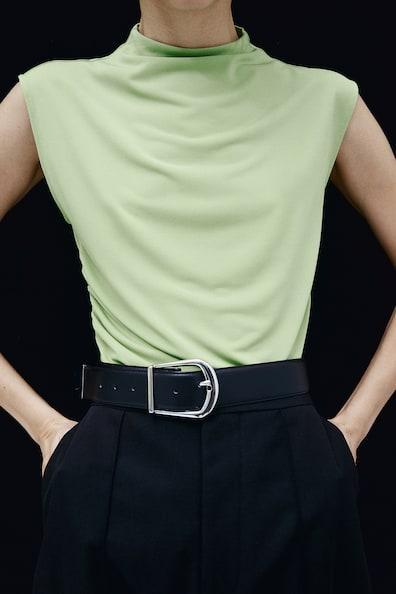 Mock Turtleneck Crop Top Product Image