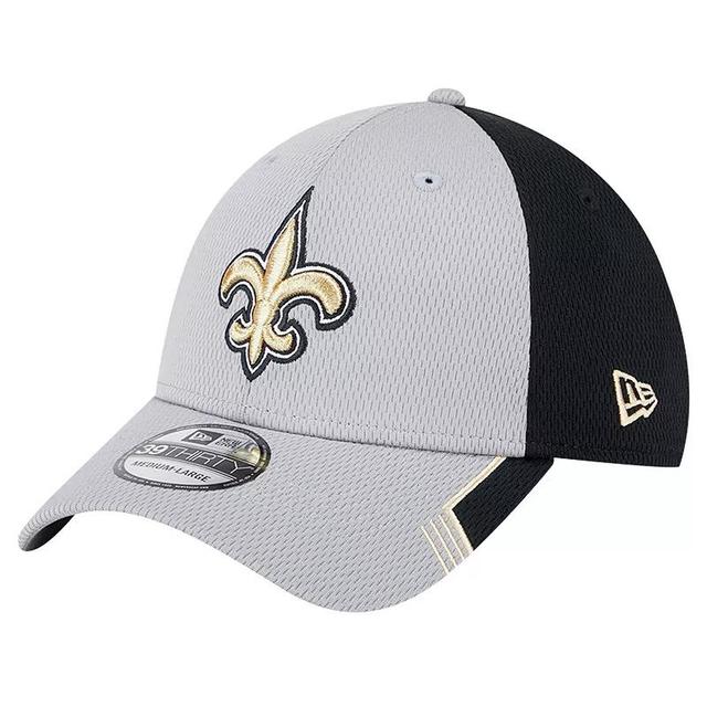 Mens New Era Gray New Orleans Saints Active Visor Trim 39THIRTY Flex Hat Product Image