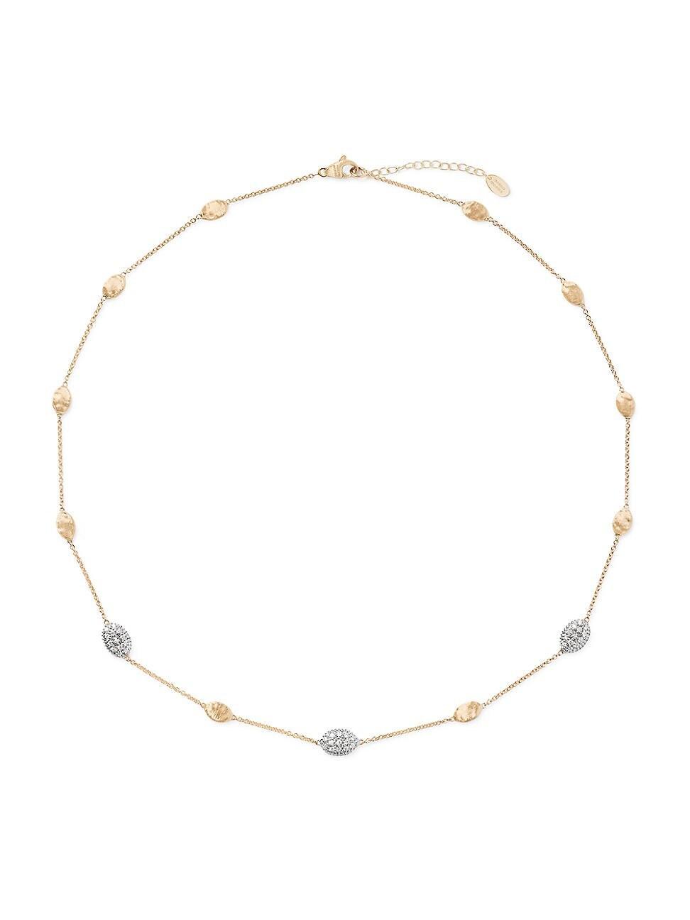 Womens Siviglia 18K Yellow Gold & 0.6TCW Diamond Small Bead Station Necklace Product Image