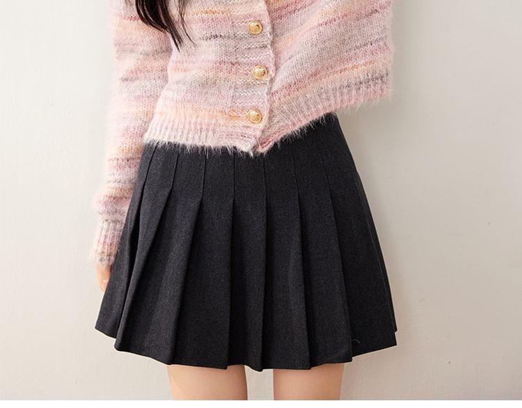 Round Neck Melange Cardigan Product Image