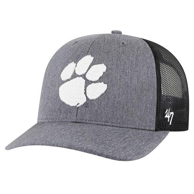 Mens 47 Clemson Tigers Carbon Trucker Adjustable Hat, Grey Product Image