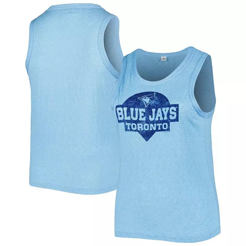 Womens Soft as a Grape Royal Toronto Blue Jays Plus Size High Neck Tri-Blend Tank Top Product Image