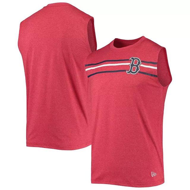 Mens New Era Heathered Boston Sox Muscle Tank Top Product Image