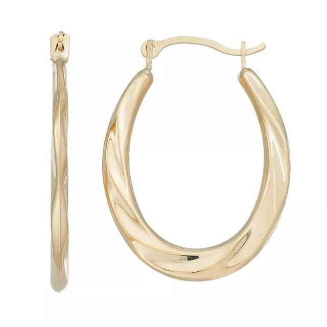 Forever 14K Twist Oval Hoop Earrings, Womens, 14k Gold Product Image