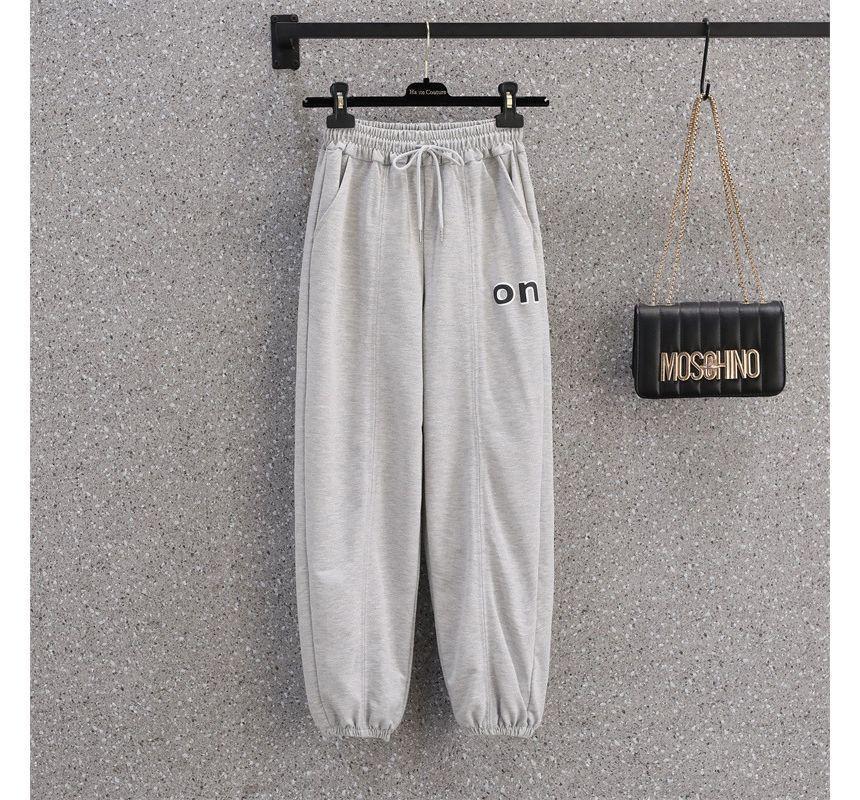 Drawstring Waist Lettering Sweatpants Product Image