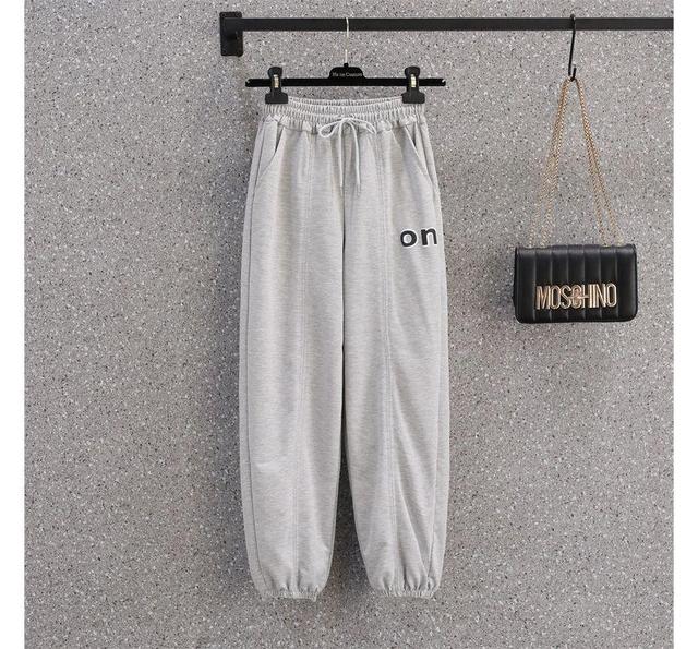 Drawstring Waist Lettering Sweatpants Product Image