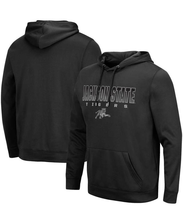 Mens Colosseum Black Jackson State Tigers Blackout 3.0 Pullover Hoodie Product Image