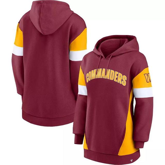 Womens Fanatics Branded Burgundy/Gold Washington Commanders Lock It Down Pullover Hoodie Product Image