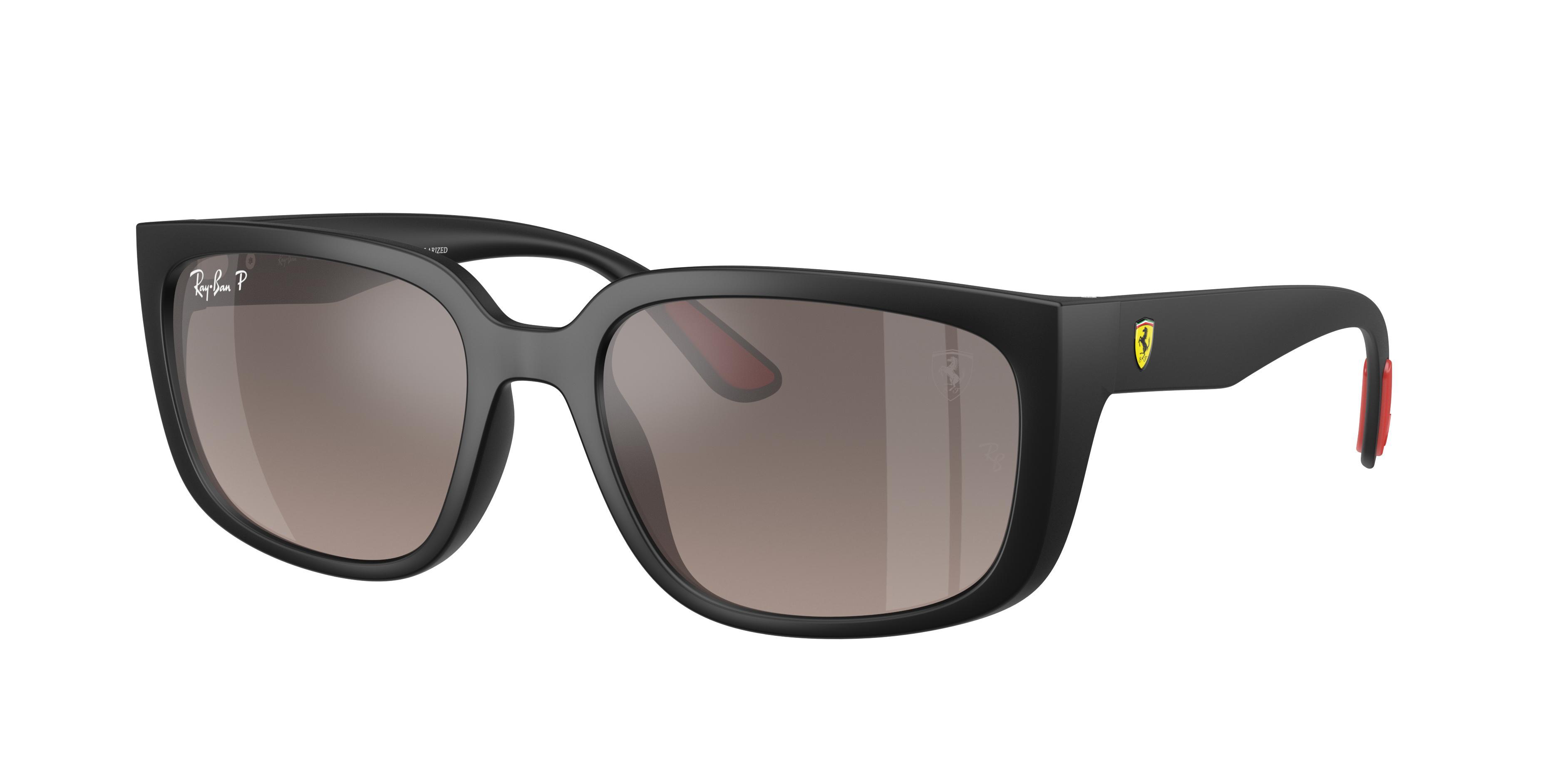 RAY BAN Rb4443m Scuderia Ferrari Collection Chromance Sunglasses Matte Black Frame Grey Lenses Polarized 57- In Grey Mirror Polar Product Image