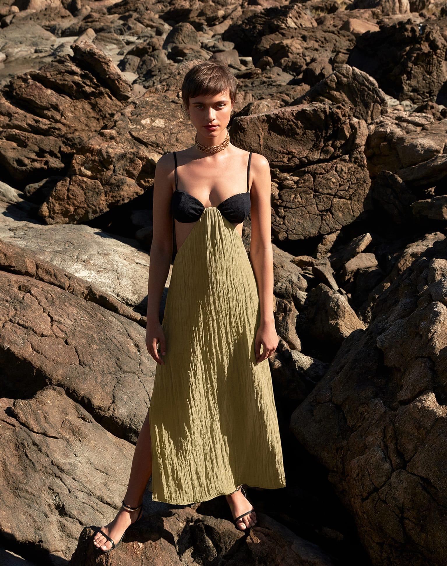 Iona Long Dress - Olivine Product Image