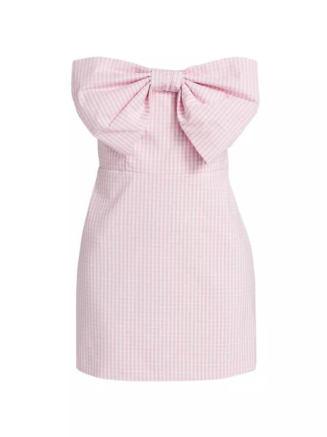 Bellica Gingham Cotton Poplin Bow Minidress Product Image