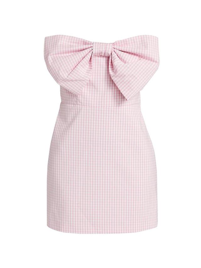 Womens Bellica Gingham Cotton Poplin Bow Minidress Product Image