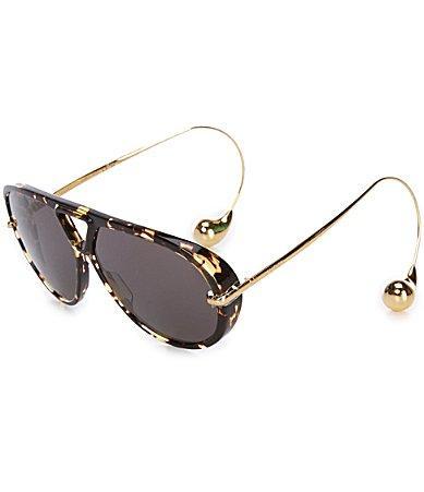 Geometric Acetate & Metal Alloy Aviator Sunglasses Product Image