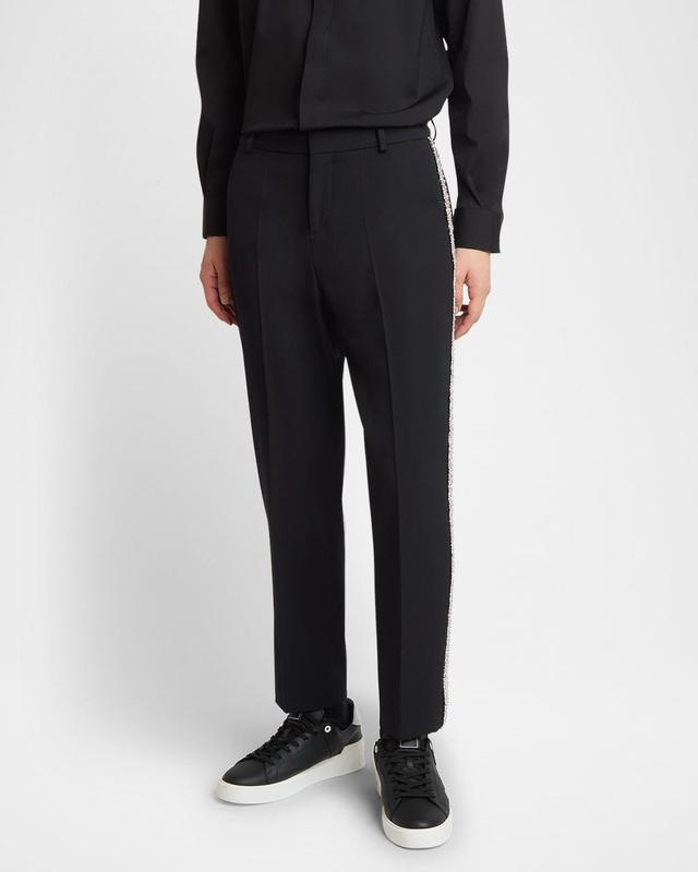 Mens Wool Pants With Strass Piping Product Image