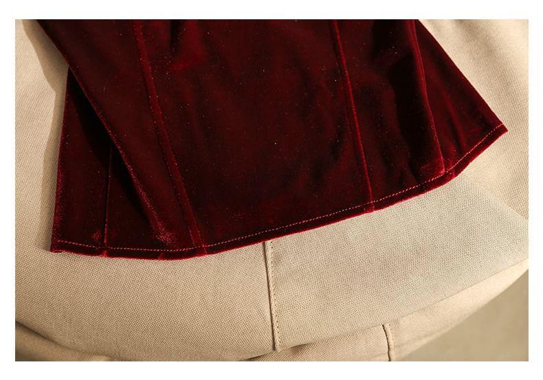 Velvet Plain Bustier Top Product Image