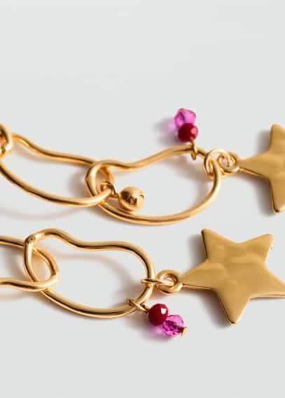 MANGO - Long star earrings - One size - Women Product Image