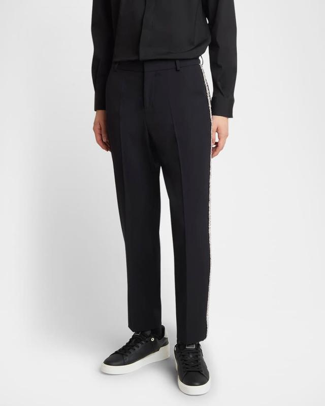 Men's Wool Pants With Strass Piping Product Image