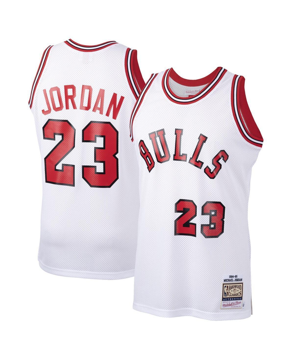 Mens Mitchell & Ness Michael Jordan White Chicago Bulls 1984-85 Hardwood Classics Rookie Authentic Jersey - White Product Image