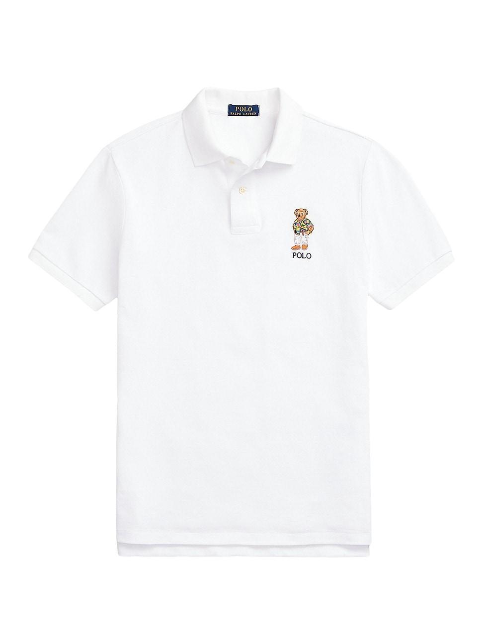 Mens Bear Cotton-Blend Polo Shirt Product Image