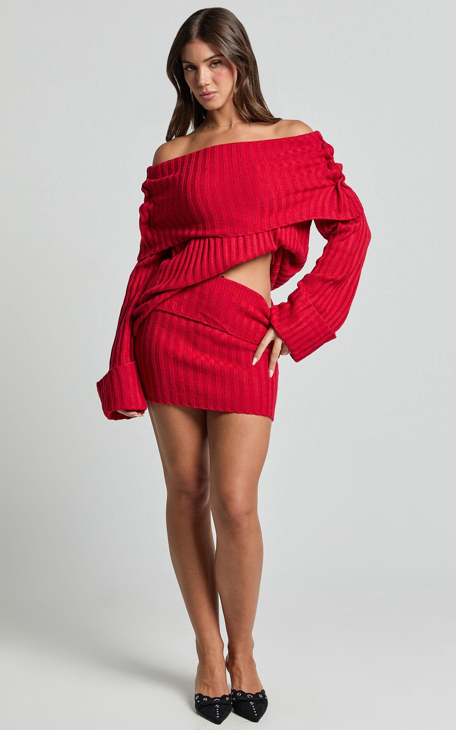 SNDYS The Label - Brooks Mini Skirt in Cherry Product Image