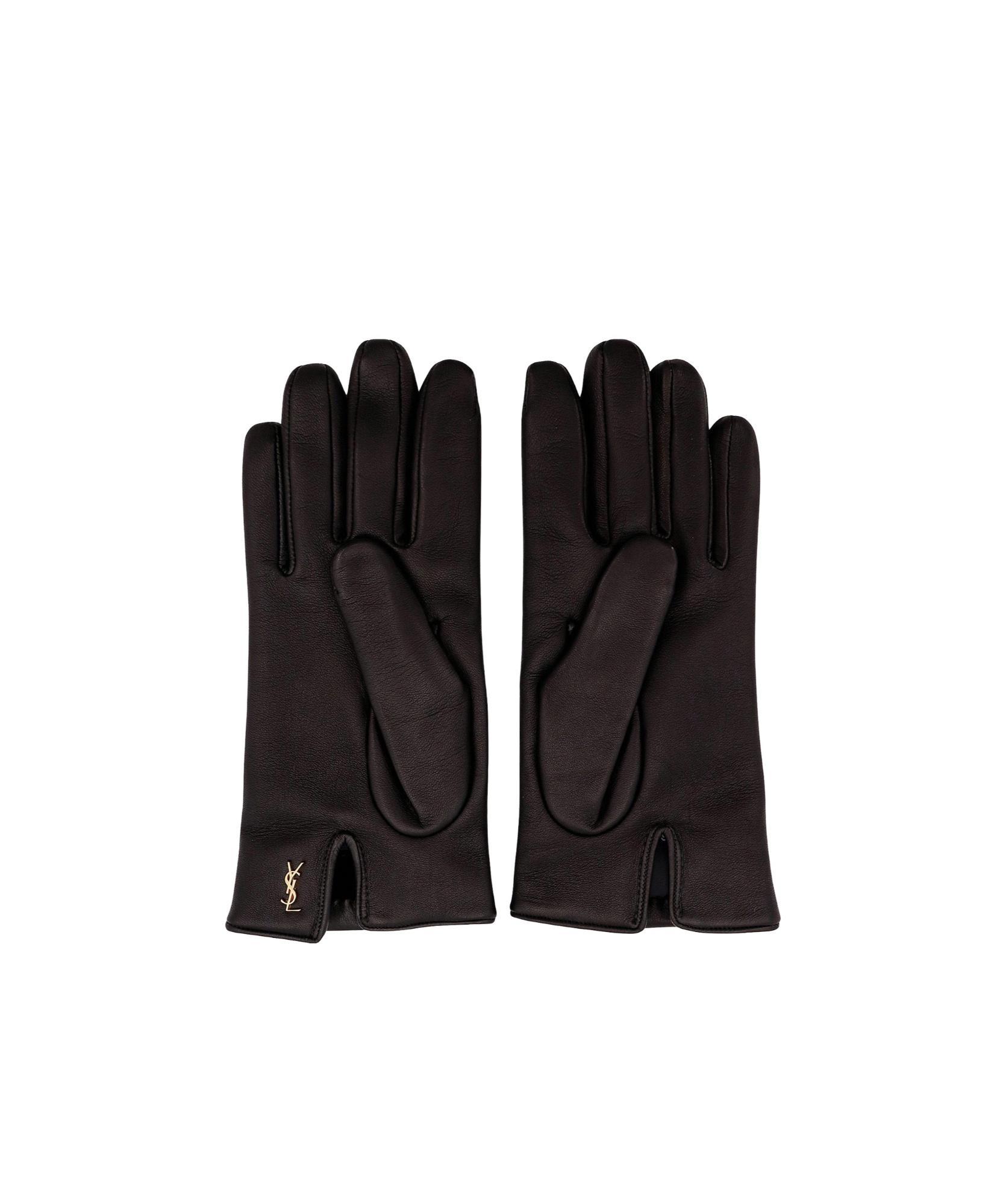 SAINT LAURENT Leather Gloves In Black Product Image