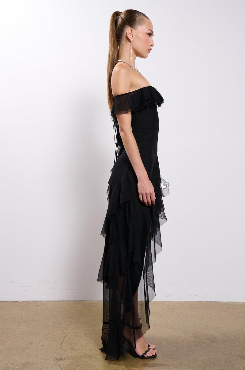 ELEGANT IS MY MIDDLE NAME MESH RUFFLED MAXI DRESS Product Image