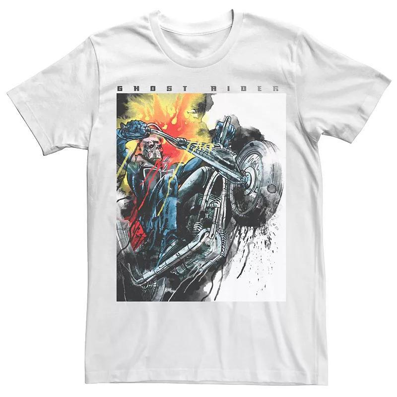 Mens Marvel Ghost Rider Watercolor Painted Poster Tee Product Image