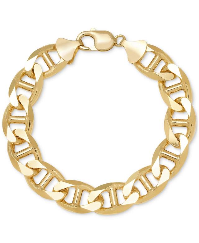 Mens Mariner Link Chain Bracelet (13.5mm) in 14k Gold-Plated Sterling Silver Product Image