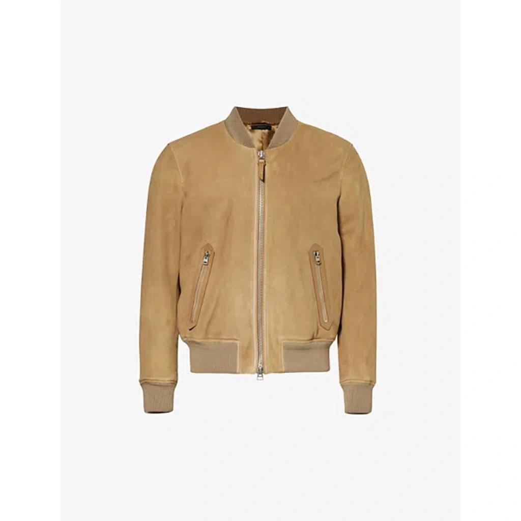 TOM FORD Suede Leather Jacket In Light Sand Product Image