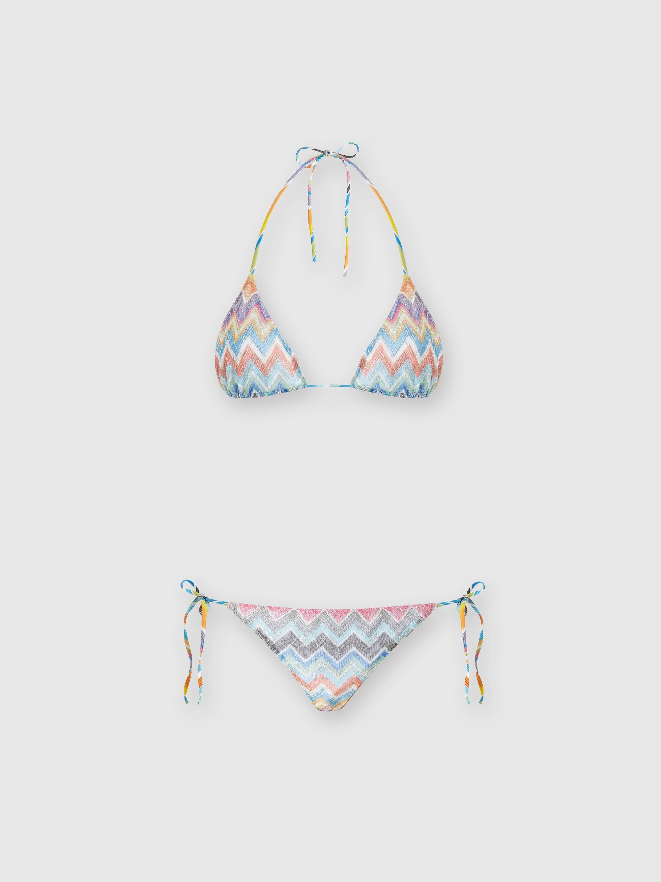 Zigzag viscose blend bikini with lurex Product Image