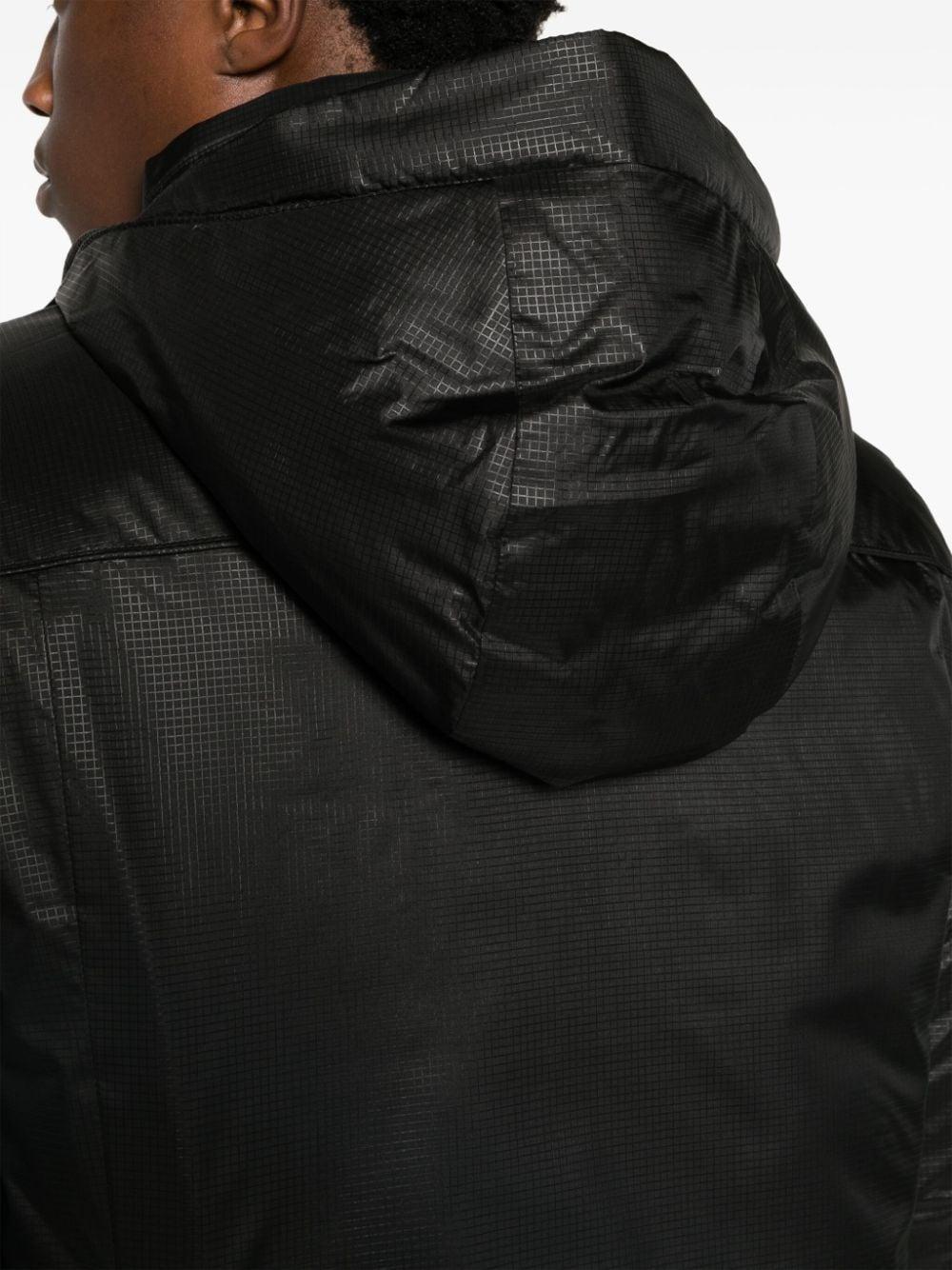 Zipped Hooded Lightweight Jacket In Black Product Image