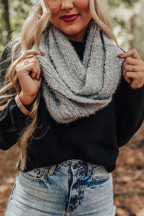 Chilly Vibes Chenille Infinity Scarf in Grey Product Image