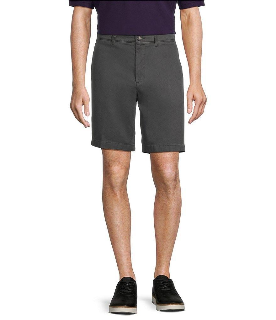 Roundtree & Yorke Big & Tall Casuals Classic Fit Flat Front Washed Chino 9#double; And 11#double; Inseam Shorts Product Image