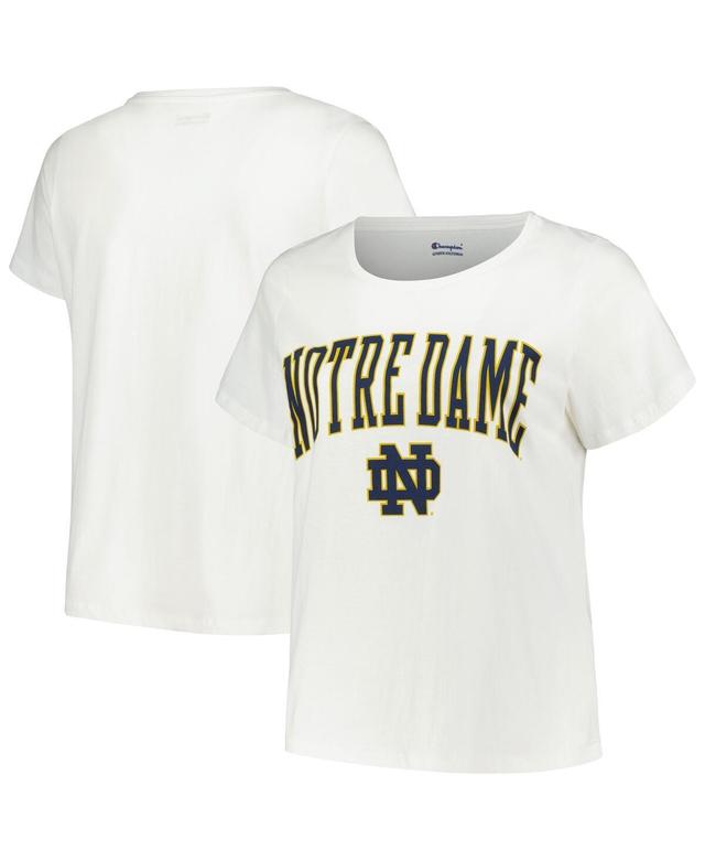 Womens Profile White Notre Dame Fighting Irish Plus Size Arch Over Logo Scoop Neck T-shirt Product Image