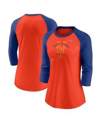 Womens Nike Royal/Light Kansas City Royals Next Up Tri-Blend Raglan 3/4-Sleeve T-Shirt Product Image