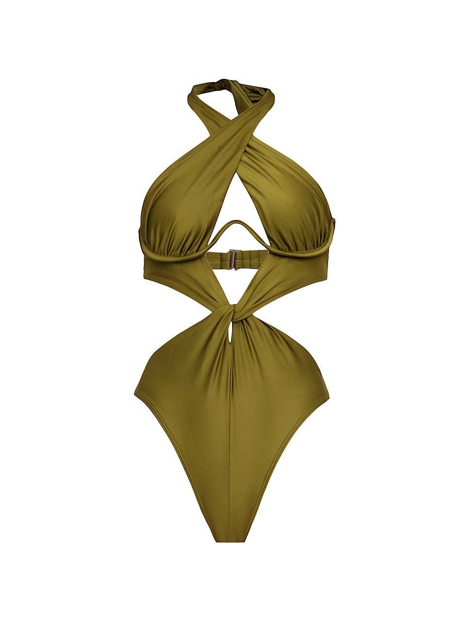 Womens Nayo Halterneck One-Piece Swimsuit Product Image