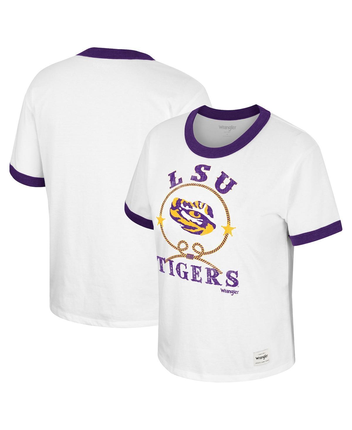 Womens Colosseum x Wrangler LSU Tigers Freehand Ringer T-Shirt Product Image